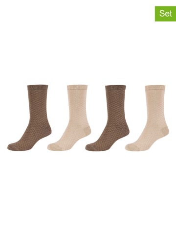 s.Oliver 4er-Set: Socken in Braun/ Beige