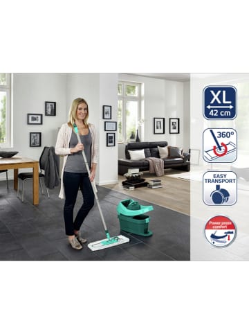 Leifheit  3tlg. Set: Wischtuchpresse "Profi XL Mobile" in Türkis