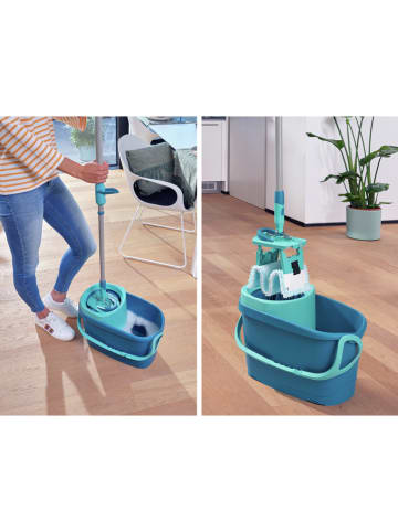 Leifheit 4-delige set: vloerwisser "Clean Twist M Ergo" turquoise