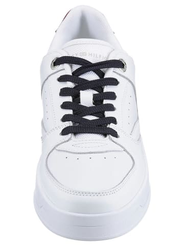 Tommy Hilfiger Leder-Sneakers in Weiß/ Schwarz