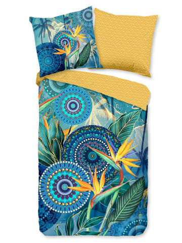 Hip Satijnen beddengoedset blauw/geel