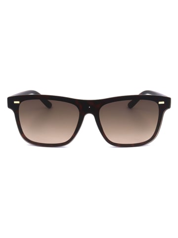 Guess Męskie okulary przeciwsłoneczne w kolorze czarno-brązowym