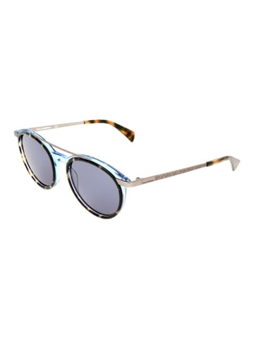 Karl Lagerfeld Męskie okulary przeciwsłoneczne w kolorze srebrno-niebiesko-brązowym