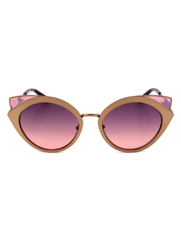Karl Lagerfeld Damskie okulary przeciwsłoneczne w kolorze złoto-jasnoróżowym