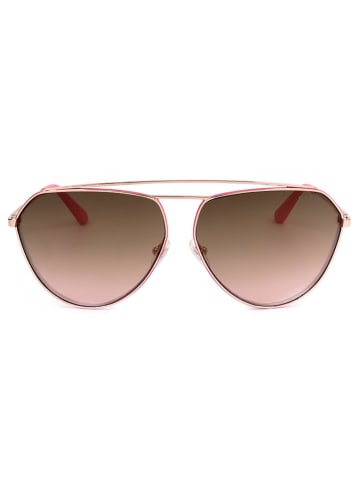 Guess Damskie okulary przeciwsłoneczne w kolorze brązowo-różowo-złotym