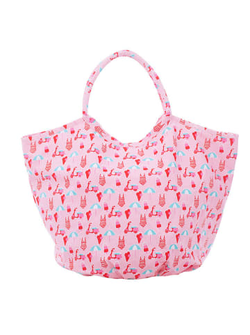 Overbeck and Friends Shopper "Beach Liffe" lichtroze - (B)63 x (H)45 x (D)29 cm