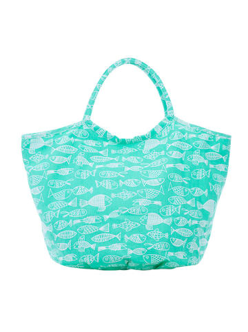 Overbeck and Friends Shopper "Crazy Fish" turquoise - (B)63 x (H)45 x (D)29 cm