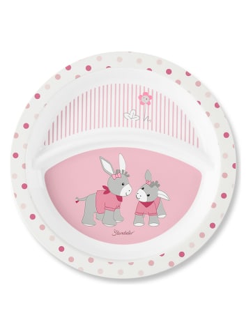 Sterntaler® Teller "Emmi" in Weiß/ Rosa - Ø 21,8 cm