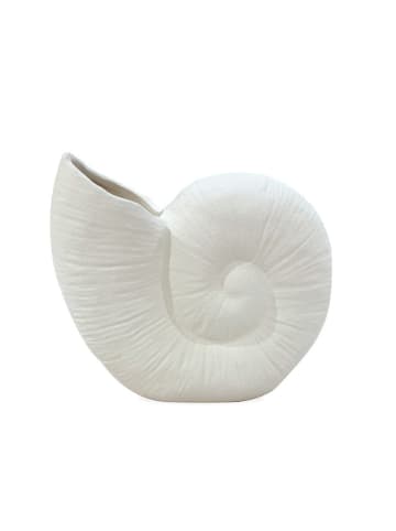Deco Lorrie Vase "Coquillage" in Weiß - (B)21 x (H)17,5 x (T)9,5 cm