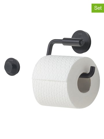 Tiger 2-delige set: toiletrolhouder en wandhaken "Urban" zwart