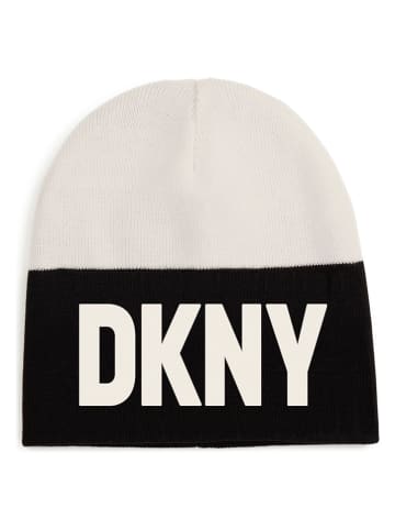 DKNY Mütze in Creme/ Schwarz