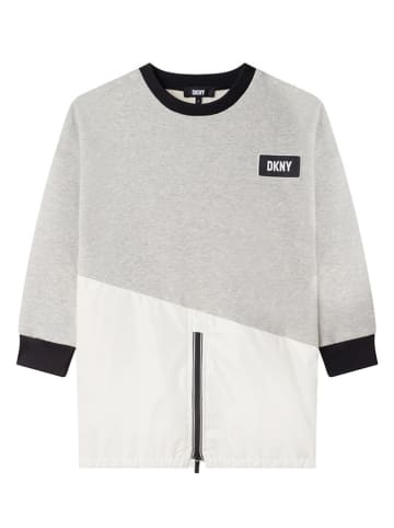 DKNY Kleid in Grau/ Weiß