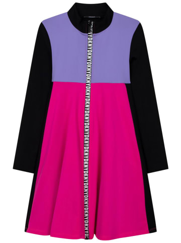 DKNY Sukienka w kolorze różowo-czarno-fioletowym