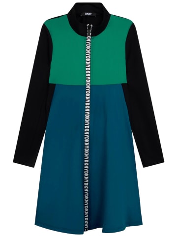 DKNY Sukienka w kolorze niebiesko-zielono-czarnym