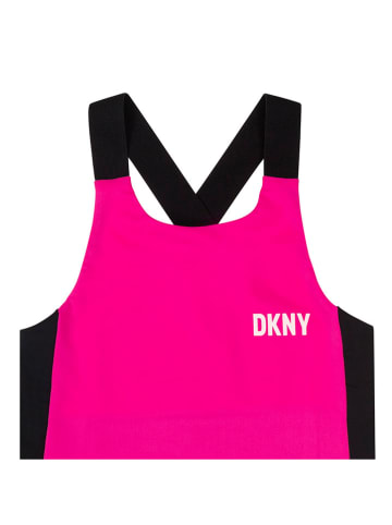 DKNY Top w kolorze różowo-czarnym