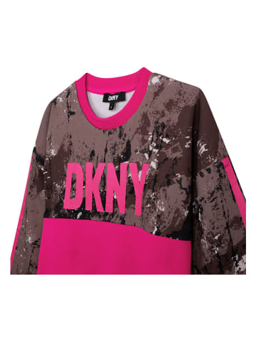 DKNY Bluza w kolorze brązowo-różowym