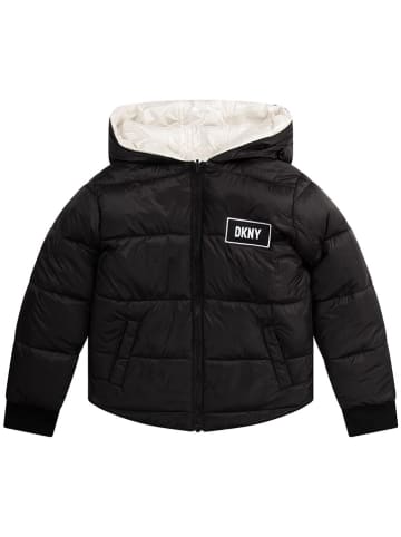 DKNY Omkeerbare doorgestikte jas zwart/wit