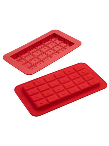 Dr. Oetker 2-delige set: siliconen chocoladevormen rood - 2x 2 stuks