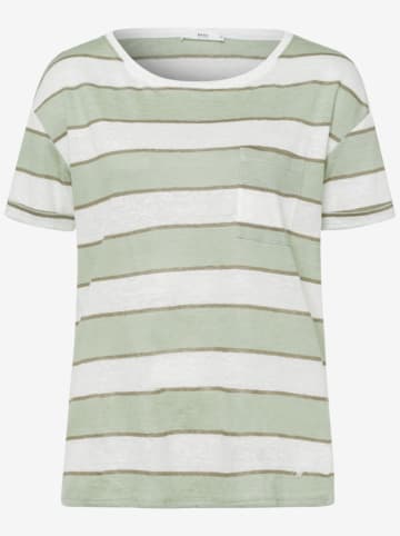 BRAX Linnen shirt "Camille" groen/wit