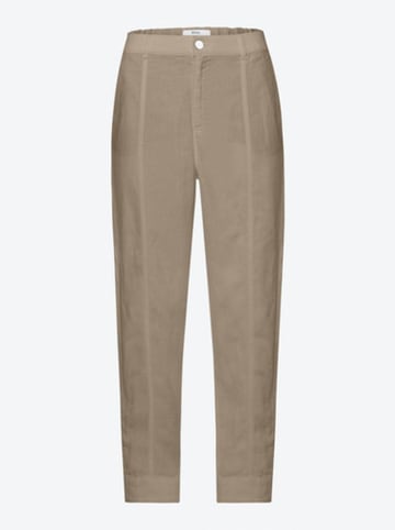 BRAX Lniane spodnie "Melo" w kolorze szarobrązowym