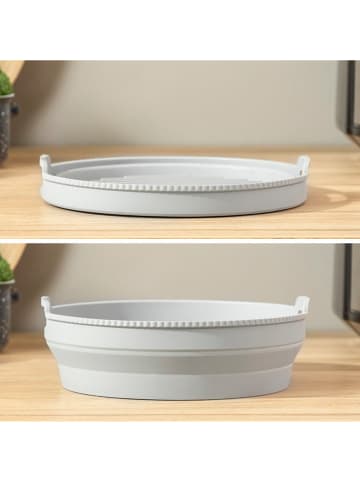 InnovaGoods Faltbarer Silicon-Einsatz für Heißluftfritteusen in Gelb/ Grau - Ø 21,5 cm