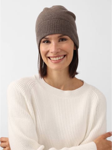 Zwillingsherz Kaschmir-Beanie in Braun