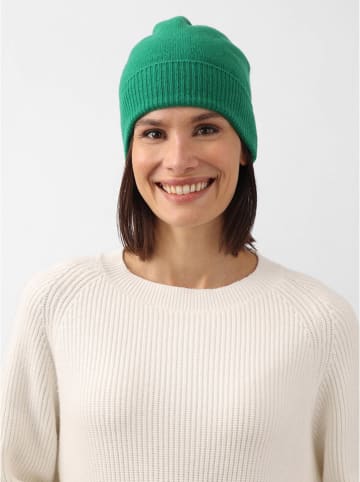 Zwillingsherz Kaschmir-Beanie in Grün