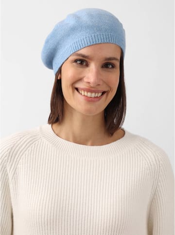 Zwillingsherz Kaszmirowy beret w kolorze błękitnym
