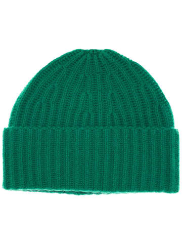 Zwillingsherz Kaszmirowa czapka beanie w kolorze zielonym