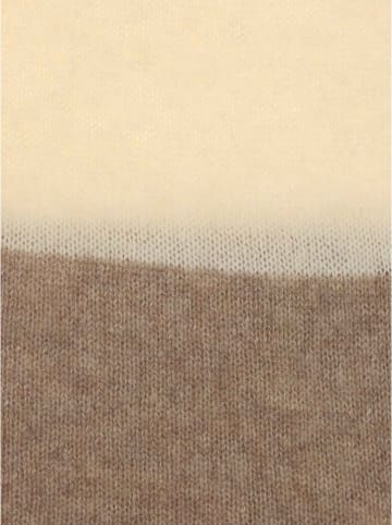 Zwillingsherz Kaszmirowy szal w kolorze beżowo-jasnobrązowym - 202 x 83 cm