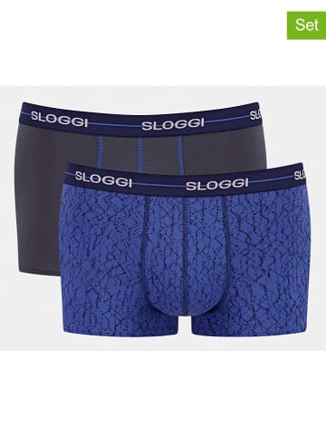 Sloggi 2er-Set: Boxershorts in Blau/ Anthrazit