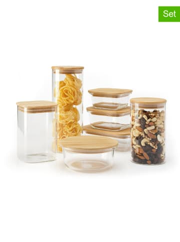 Sauter 7-delige set: vershouddozen naturel/transparant