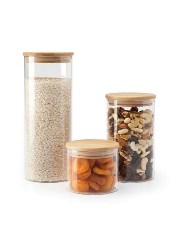 Sauter 3-delige set: vershouddozen naturel/transparant