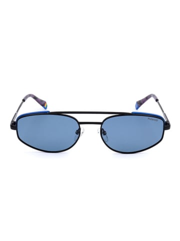 Polaroid Okulary przeciwsłoneczne unisex w kolorze czarno-niebieskim