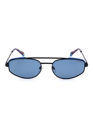 Polaroid Okulary przeciwsłoneczne unisex w kolorze niebiesko-czarnym