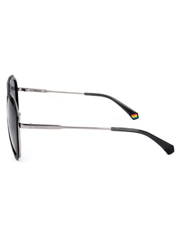 Polaroid Męskie okulary przeciwsłoneczne w kolorze srebrno-szarym