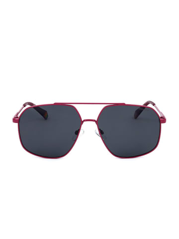 Polaroid Okulary przeciwsłoneczne unisex w kolorze czerwono-czarnym