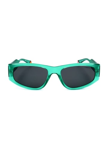 Polaroid Okulary przeciwsłoneczne unisex w kolorze zielono-czarnym