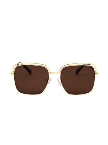 Polaroid Damen-Sonnenbrille in Braun/ Gold