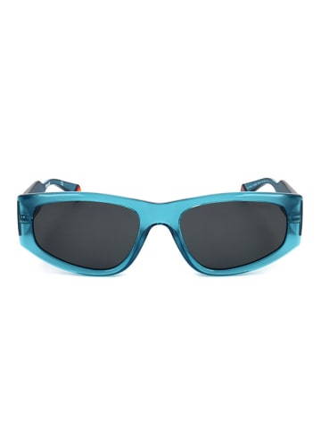 Polaroid Okulary przeciwsłoneczne unisex w kolorze błękitno-czarnym