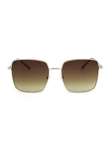 Calvin Klein Damen-Sonnenbrille in Gold/ Braun-Gelb