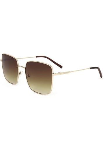 Calvin Klein Damen-Sonnenbrille in Gold/ Braun-Gelb