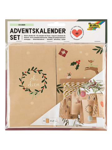 folia PAPER 49tlg. Adventskalender-Set "Oh Deer" in Beige