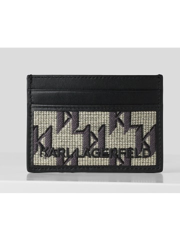 Karl Lagerfeld Etui w kolorze beżowo-czarnym na karty - 11 x 8 cm