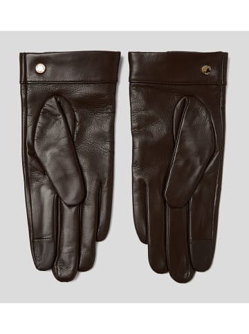 Karl Lagerfeld Leder-Handschuhe in Dunkelbraun