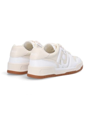 Liu Jo Skórzane sneakersy w kolorze beżowo-białym