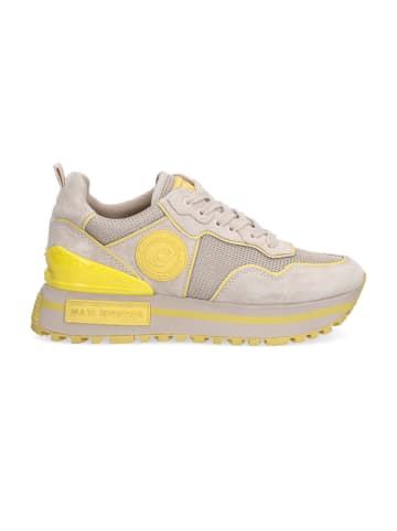 Liu Jo Skórzane sneakersy w kolorze beżowo-żółtym