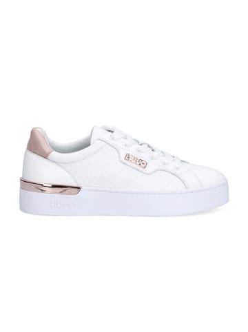 Liu Jo Skórzane sneakersy w kolorze biało-jasnoróżowym
