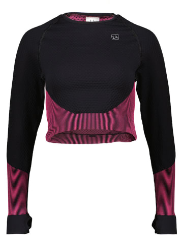 LASCANA Functioneel shirt zwart/roze