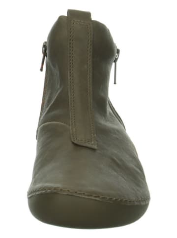 Think! Leder-Boots in Khaki